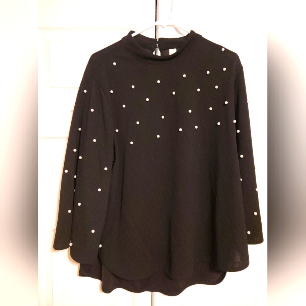 Pearl Long Sleeve Blouse Polyester 2XL
